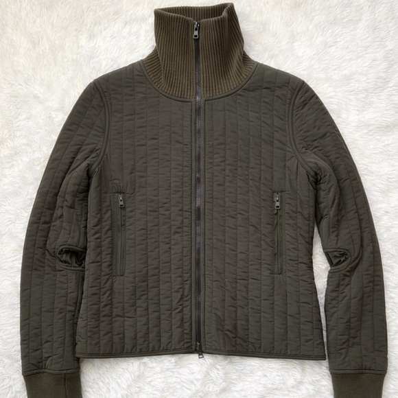 Prada Jackets & Blazers - 🎉HP🎉 PRADA Olive Green Quilted Double Zip Nylon Jacket